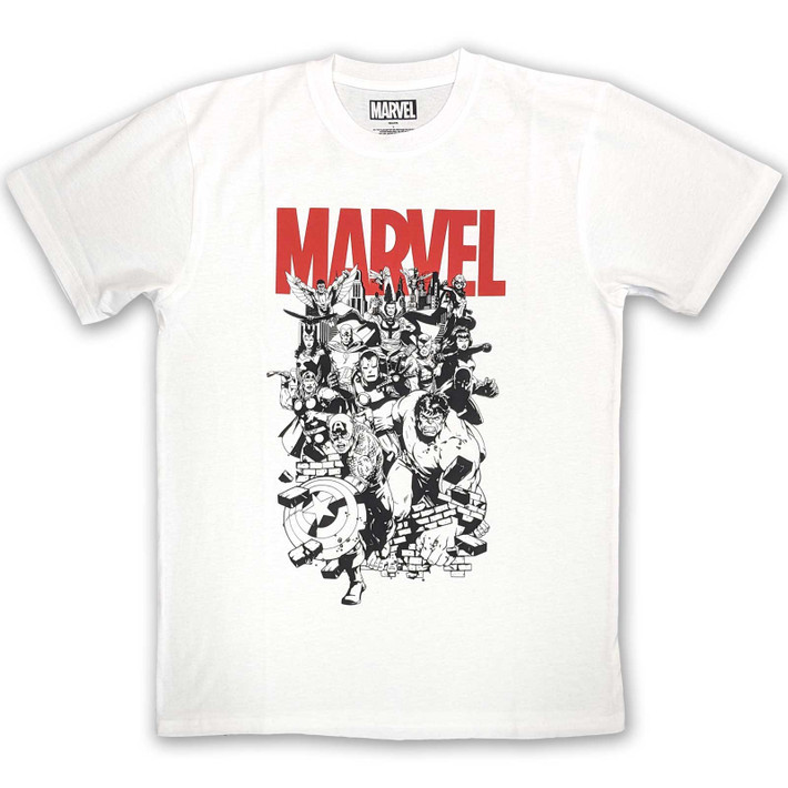 Marvel Comics 'Black & White Characters' (White) T-Shirt