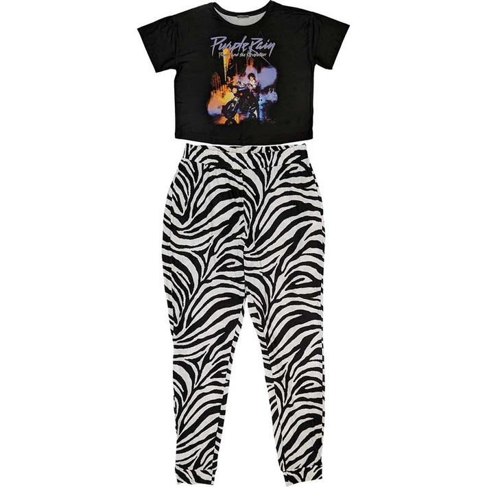 Prince 'Purple Rain' (Black) Womens Pyjama Set