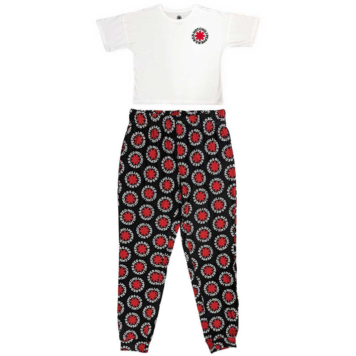 Red Hot Chili Peppers 'Classic Asterisk' (Black & White) Womens Pyjama Set