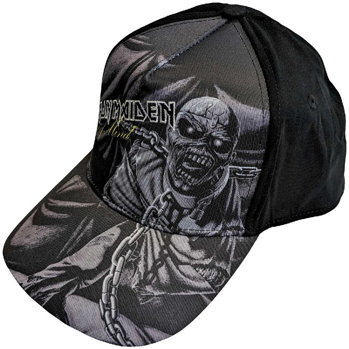 Iron Maiden 'Piece Of Mind Greyscale' (Black) Baseball Cap
