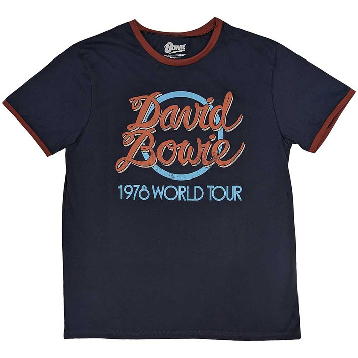 David Bowie '1978 World Tour' (Navy) Ringer T-Shirt