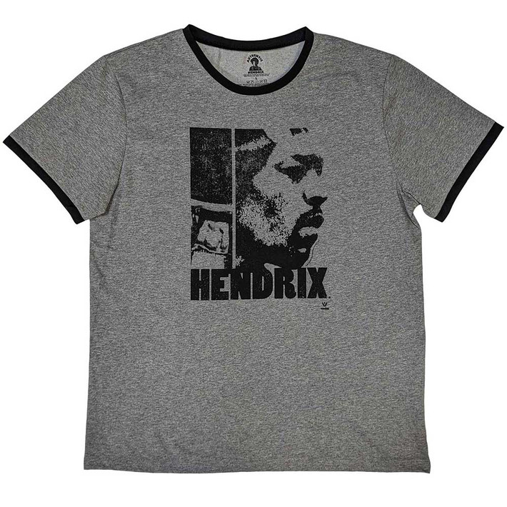 Jimi Hendrix 'Let Me Live' (Grey) Ringer T-Shirt