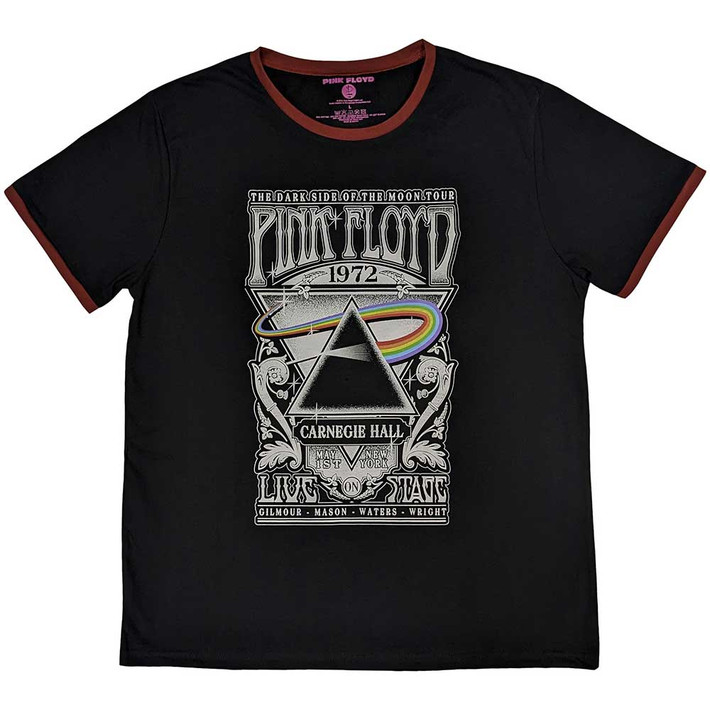 Pink Floyd 'Carnegie Hall Poster' (Black) Ringer T-Shirt