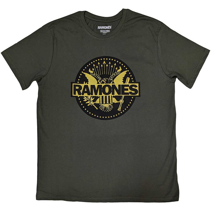Ramones 'Gold Seal' (Green) T-Shirt Eyesore Merch