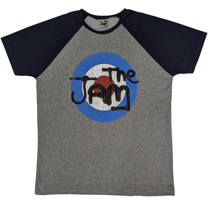 The Jam 'Vintage Logo' (Navy & Grey) Raglan T-Shirt