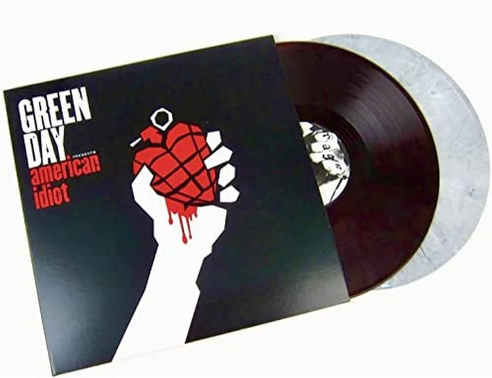 Green Day 'American Idiot' 2LP Red White & Black Swirl Vinyl
