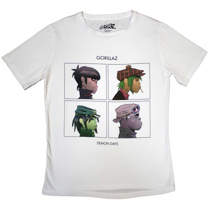 Gorillaz 'Demon Days' (White) Womens Fitted T-Shirt