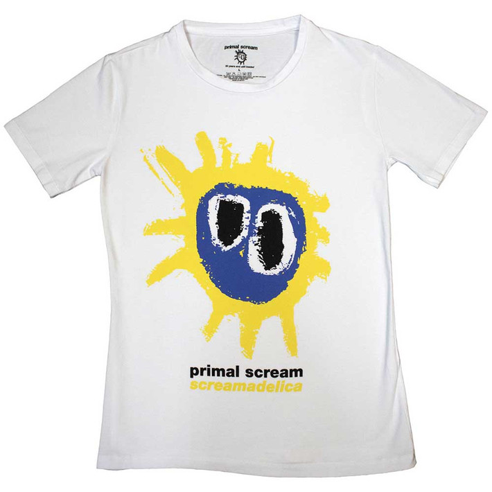 Primal Scream 'Screamadelica' (White) Womens Fitted T-Shirt