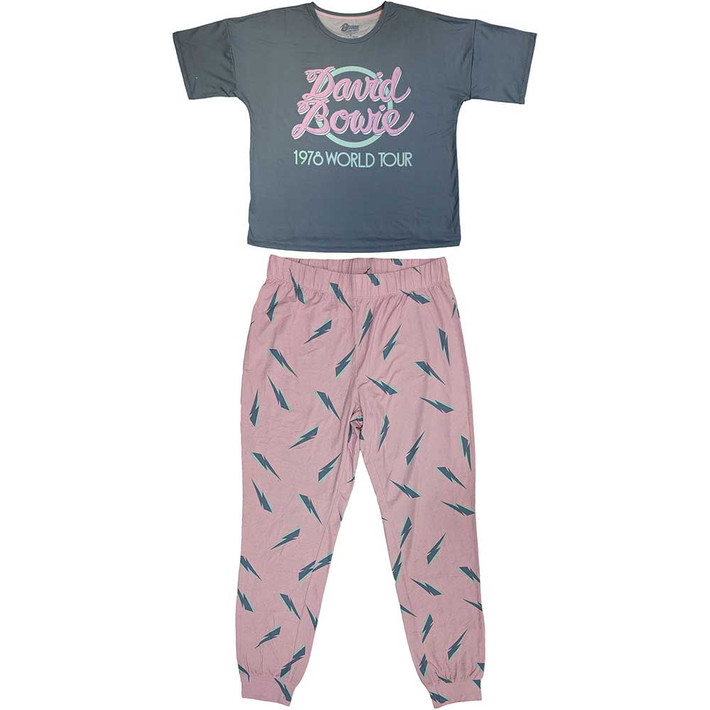 David Bowie '1978 World Tour' (Blue & Pink) Womens Pyjama Set