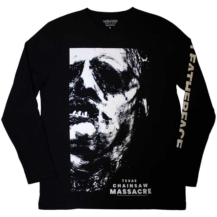 The Texas Chainsaw Massacre 'Leather Face' (Black) Long Sleeve Shirt