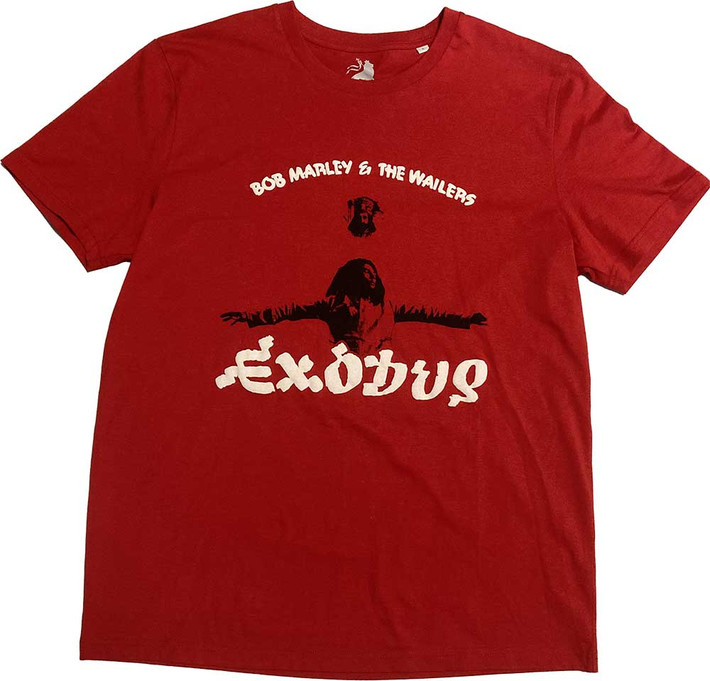 Bob Marley 'Exodus Arms Outstretched' (Red) Hi-Build T-Shirt