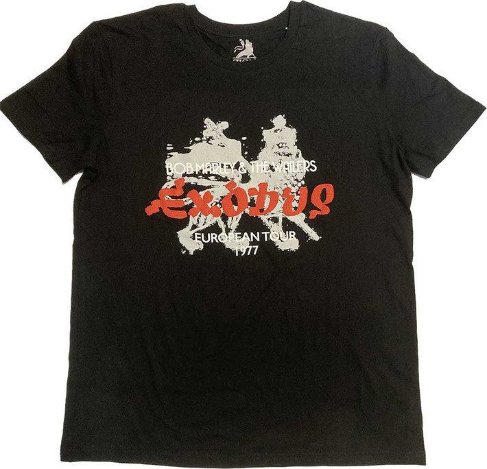 Bob Marley 'Exodus European Tour '77' (Black) Hi-Build T-Shirt