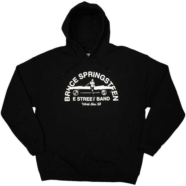 Bruce Springsteen 'Tour '23 Leaning Car' (Black) Pull Over Hoodie