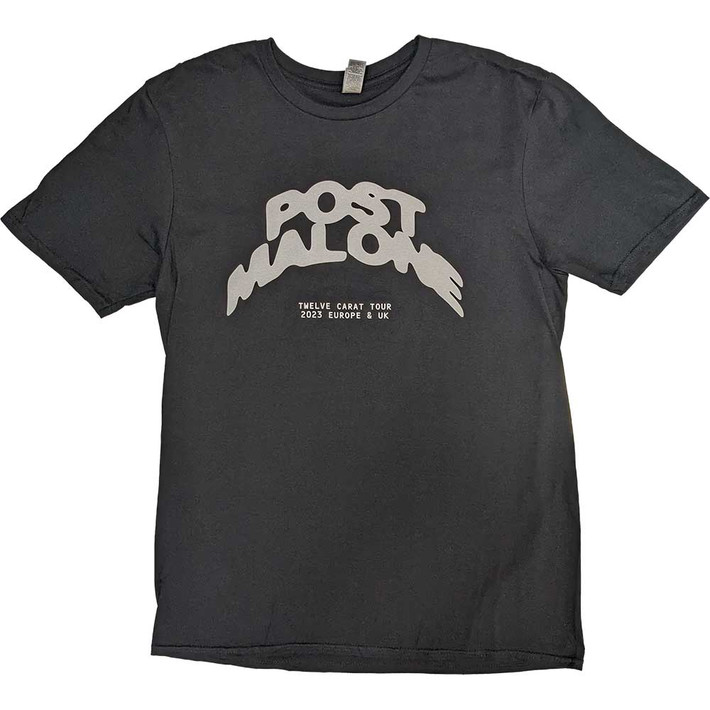 Post Malone 'Curved Logo 2023 Tour Dates' (Black) T-Shirt