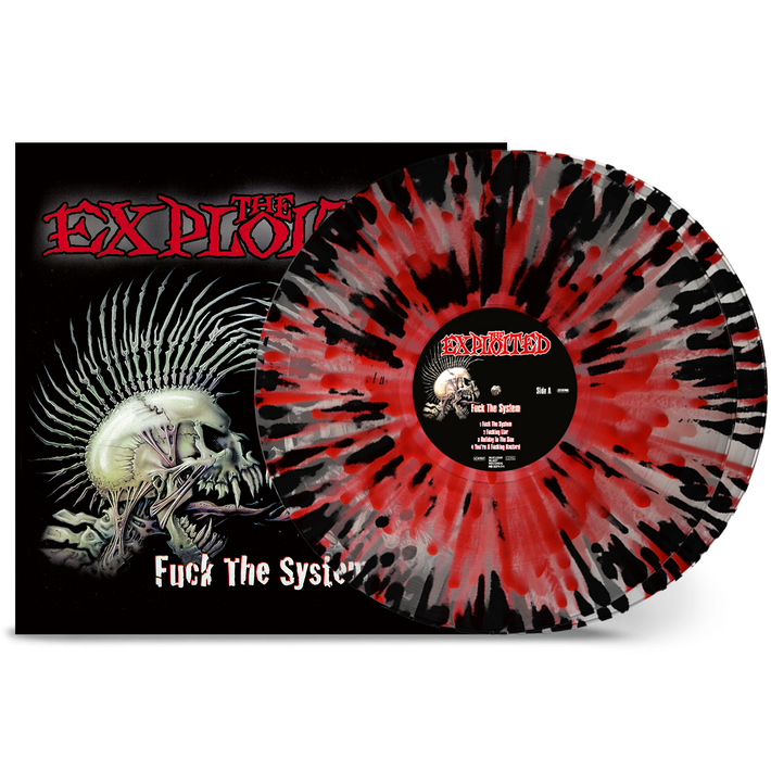 The Exploited 'Fuck The System' 2LP Clear Red Black Splatter Vinyl