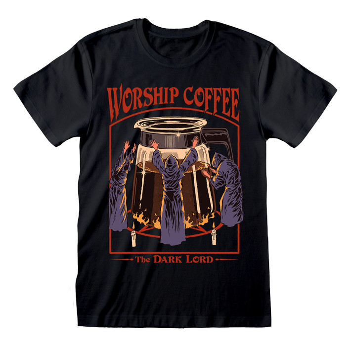Steven Rhodes 'Worship Coffee' (Black) T-Shirt