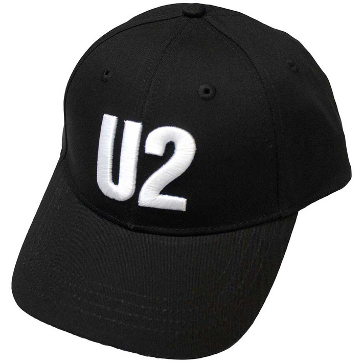 U2 'White Logo' (Black) Baseball Cap