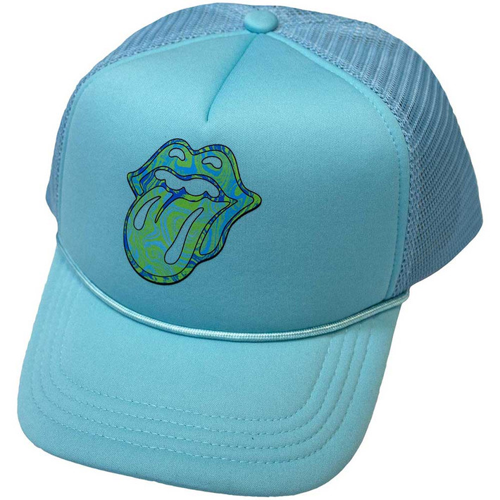 The Rolling Stones 'Psychedelic Tongue' (Light Blue) Trucker Cap