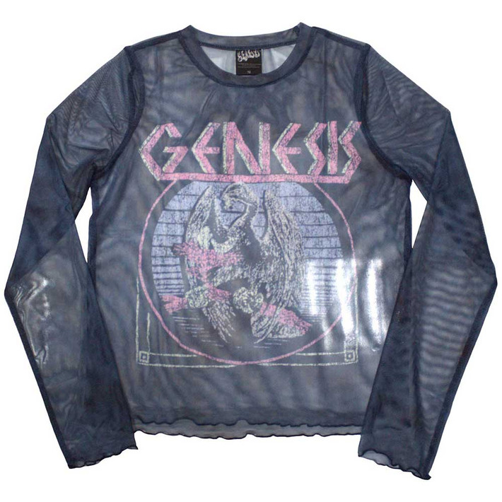 Genesis 'Bird Hand' (Navy Blue) Womens Mesh Crop Top