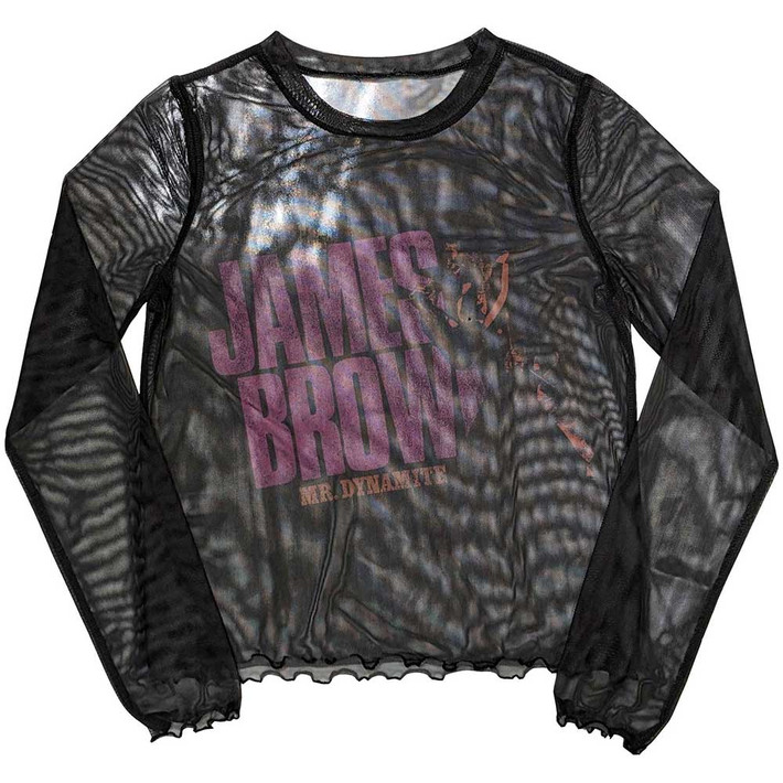 James Brown 'Mr Dynamite' (Black) Womens Mesh Crop Top