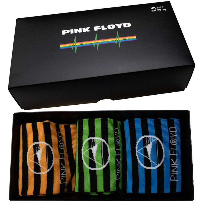 Pink Floyd 'Mono Prism' (Multicolour) Socks Set (One Size = UK 6-11)