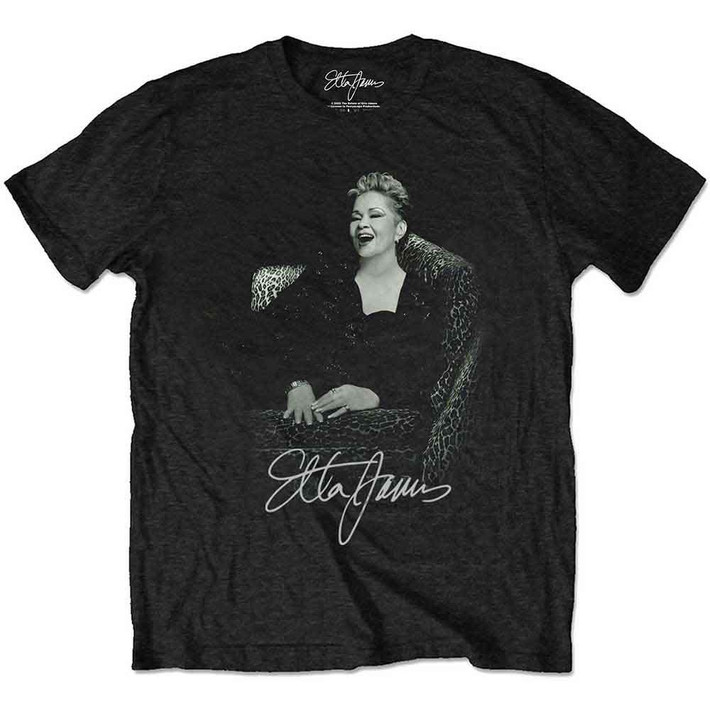 Etta James 'Etta Seated' (Black) T-Shirt