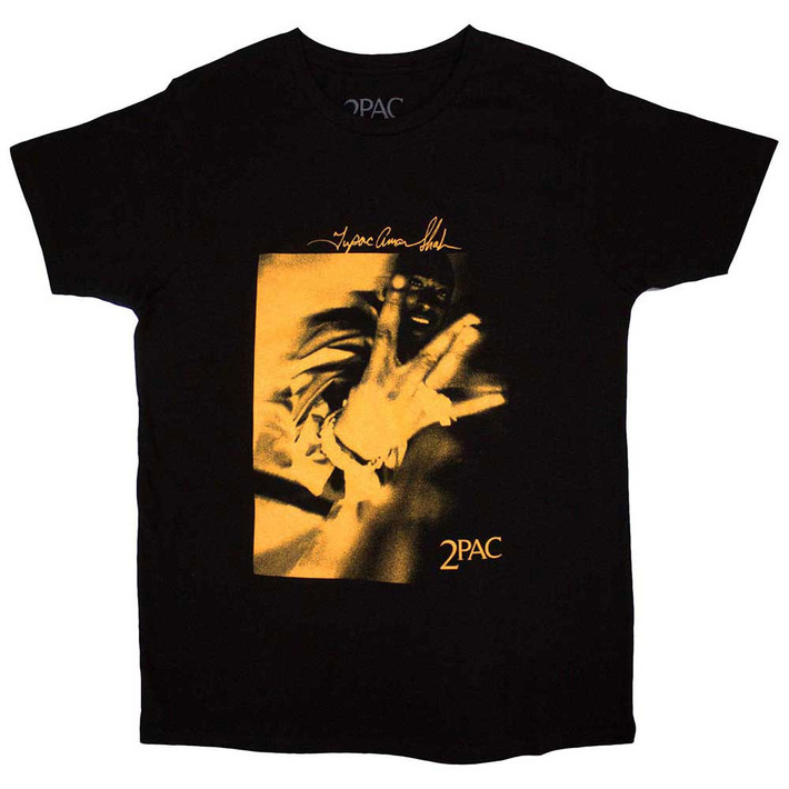 Tupac 'Fingers Orange Tone' (Black) T-Shirt
