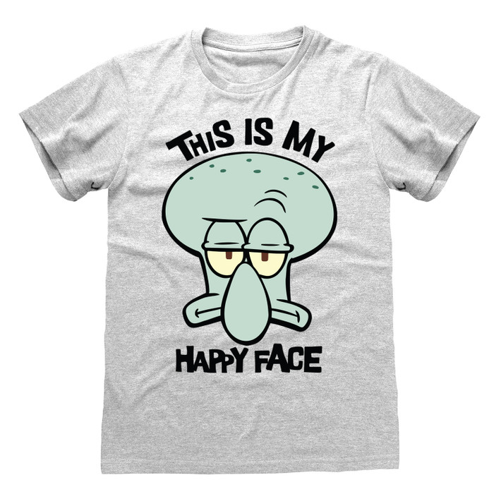 Spongebob Squarepants 'My Happy Fans' (Heather Grey) T-Shirt