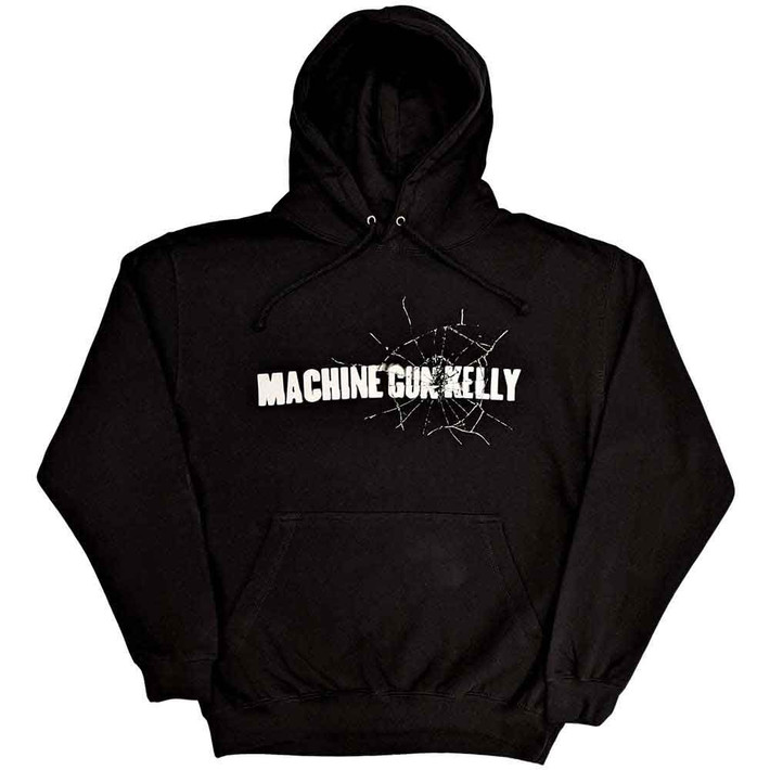 Machine Gun Kelly 'Cracked Glass' (Black) Pull Over Hoodie Front Print