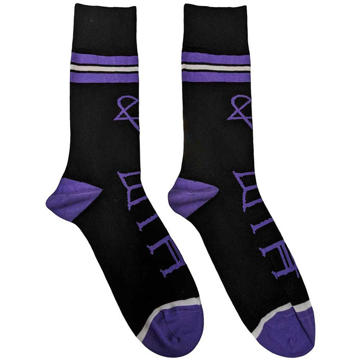 HIM 'Heartagram & Logo' (Black) Socks (One Size = UK 7-11)