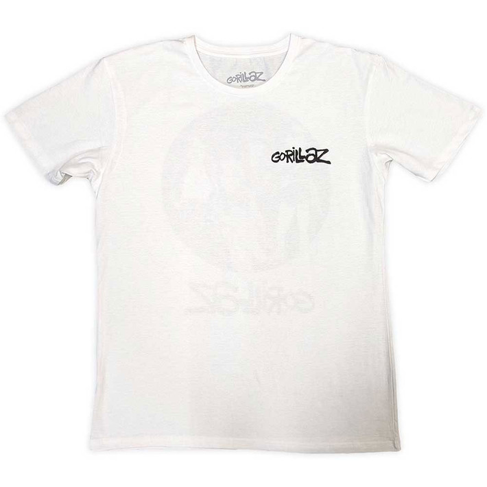 Gorillaz 'Song Machine Brush Logo' (White) T-Shirt Front Print