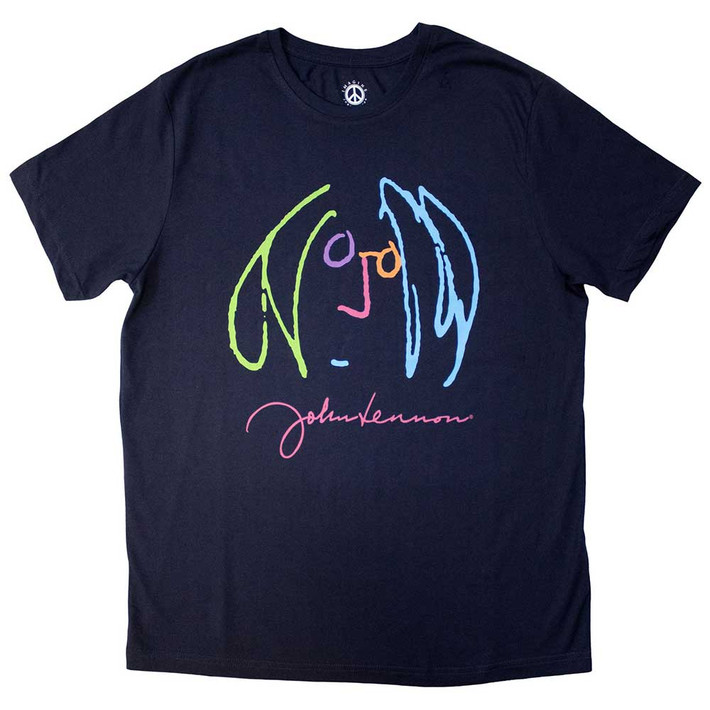 John Lennon 'Self Portrait Full Colour' (Navy) T-Shirt