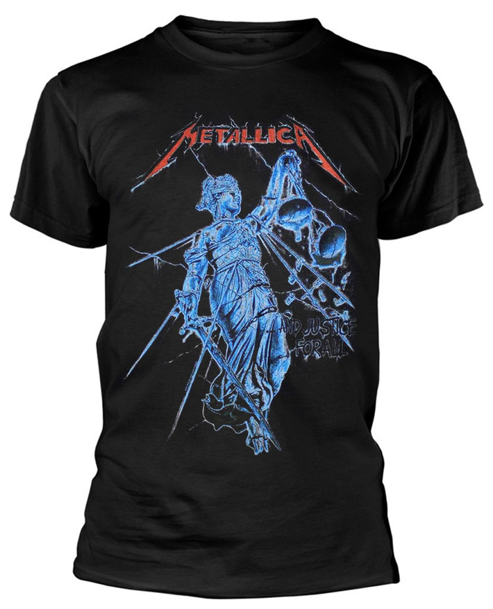 Metallica 'Blue Justice' (Black) T-Shirt