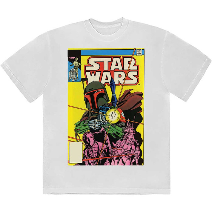 Star Wars 'Boba Fett Comic Cover' (White) T-Shirt