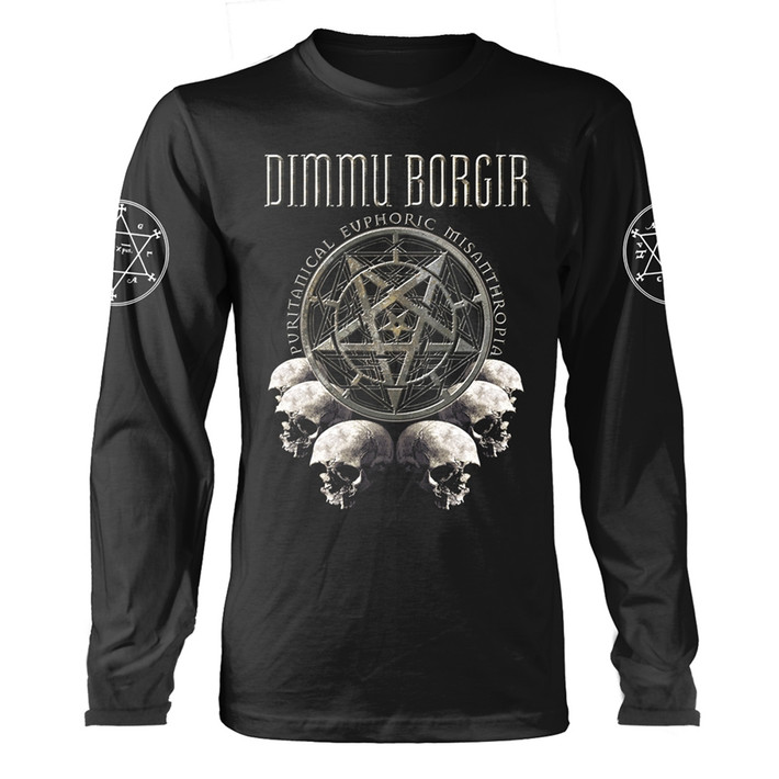 Dimmu Borgir 'Puritanical Euphoric Misanthropia Skulls' (Black) Long Sleeve Shirt
