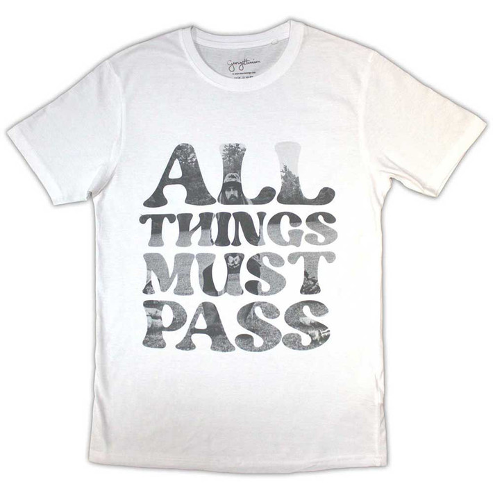 George Harrison 'All Things Must Pass Text Infill' (White) T-Shirt