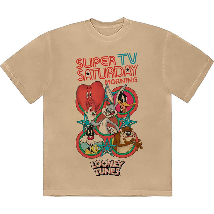 Looney Tunes 'Super Saturday TV' (Sand) T-Shirt
