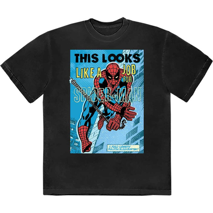 Marvel Spider-Man 'Looks Like A Job For Spiderman' (Black) T-Shirt