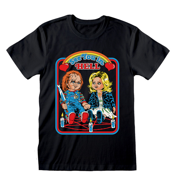Steven Rhodes 'Chucky See You In Hell' (Black) T-Shirt