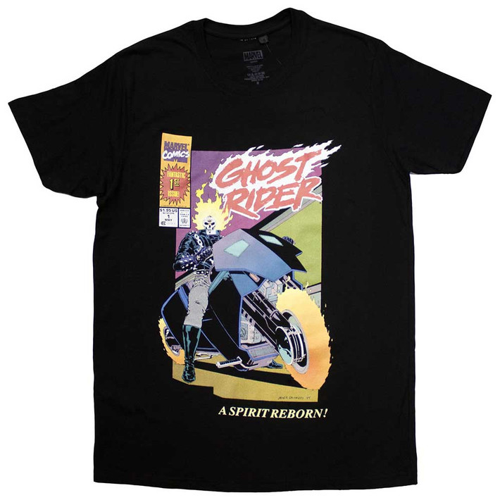 Marvel Ghost Rider 'Spirit Reborn Comic Cover' (Black) T-Shirt