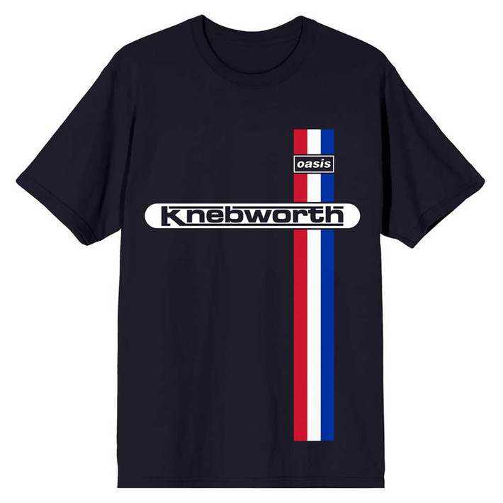Oasis 'Knebworth Vertical Stripe' (Blue) T-Shirt