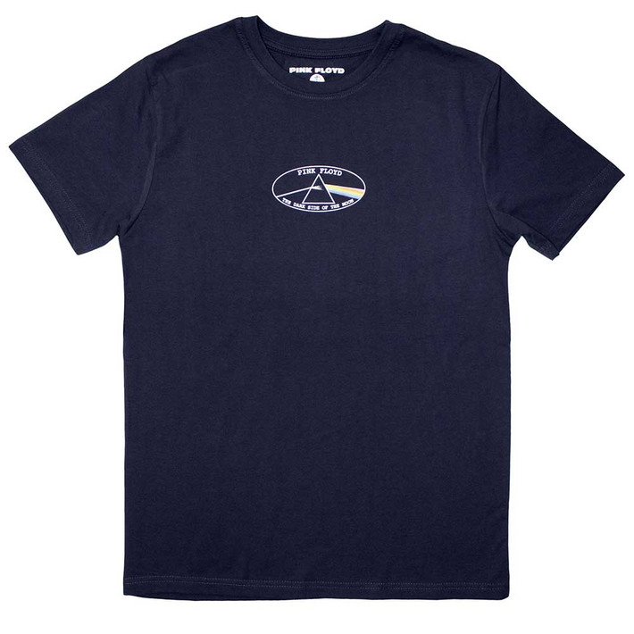 Pink Floyd 'Mini DSOTM Oval' (Navy Blue) T-Shirt