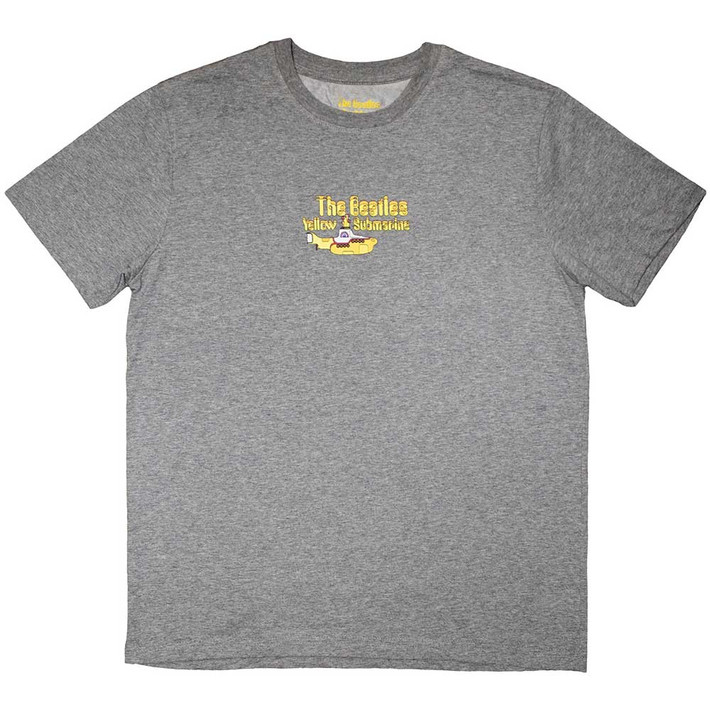 The Beatles 'Yellow Submarine Mini Sub & Logo' (Grey) T-Shirt