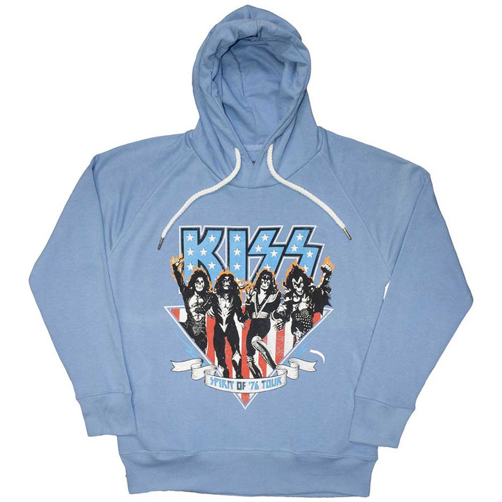 KISS 'Americana' (Light Blue) Pull Over Hoodie | Eyesore Merch