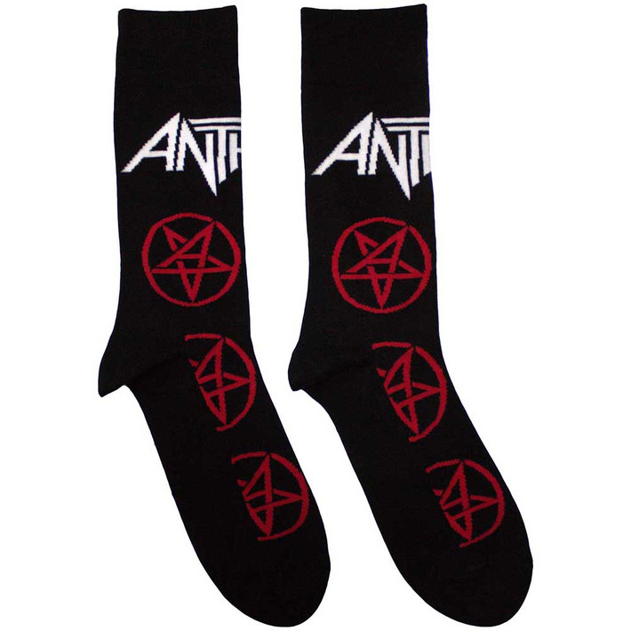 Anthrax 'Pentathrax Pattern' (Black) Socks (One Size = UK 7-11)