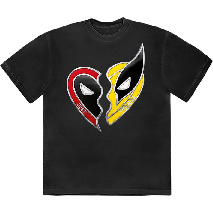 Marvel Deadpool 'Best Friends' (Black) T-Shirt