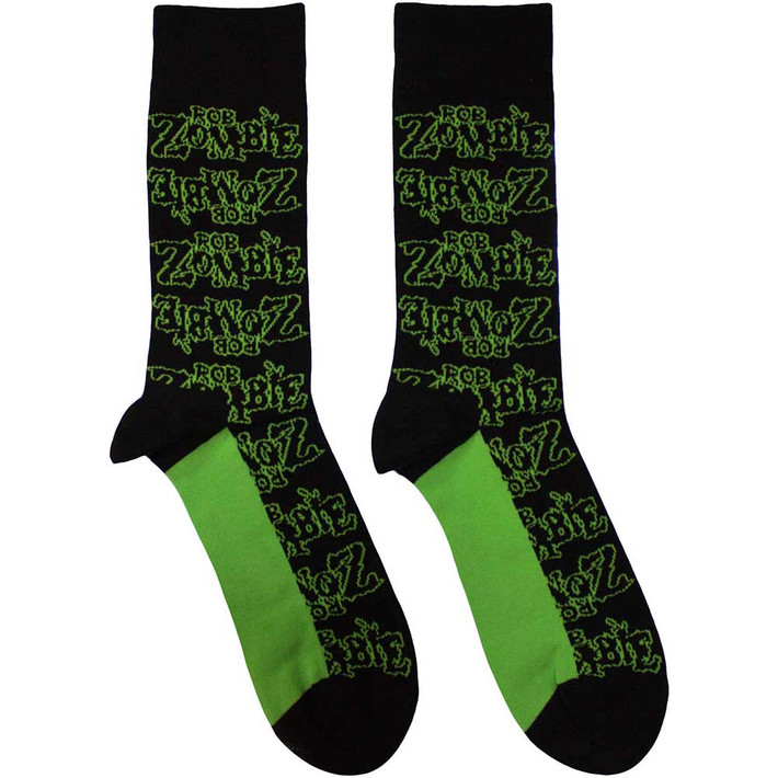 Rob Zombie 'Logo Repeat' (Black) Socks (One Size = UK 7-11)