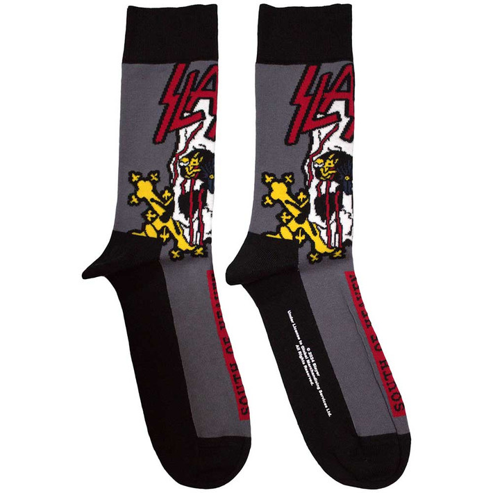 Slayer 'South Of Heaven Colour' (Grey) Socks (One Size = UK 7-11)