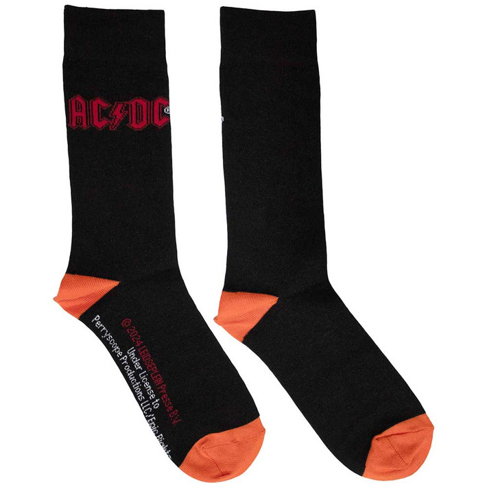 AC/DC 'Red Logo' (Black) Socks (One Size = UK 7-11)