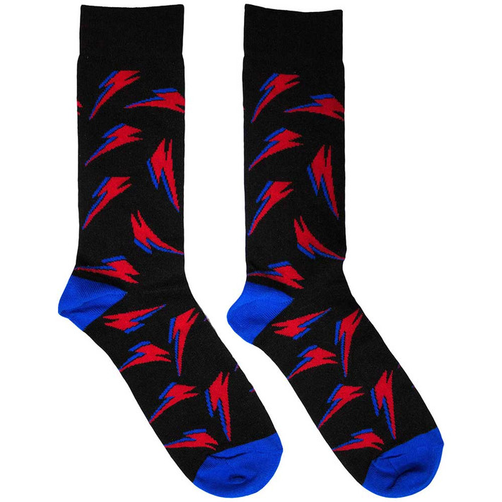David Bowie 'Flash Pattern' (Black) Socks (One Size UK 7-11)